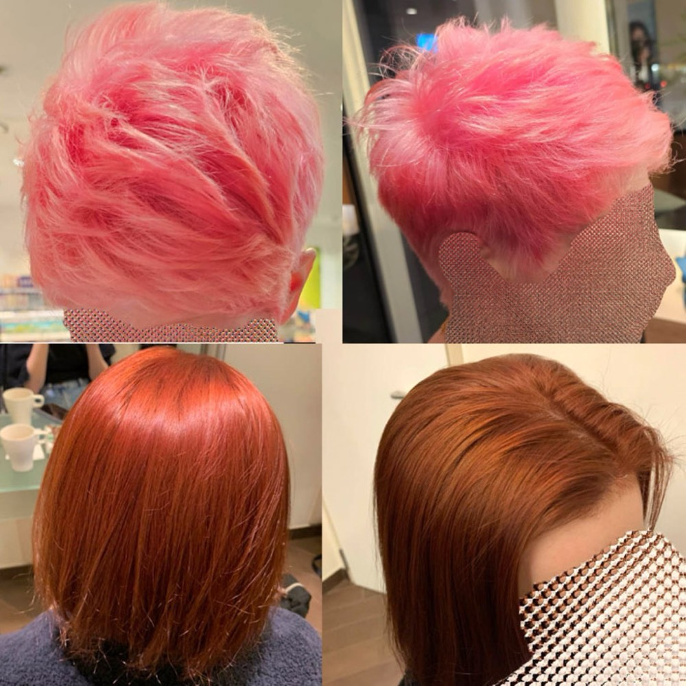 Auffällige Haarfarben in Pink und Kupfer – mobile Friseurin Wien